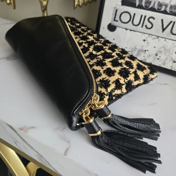 Henri Bendel The Debutant Raffia Clutch Crossbody Bag NWT - Picture 10 of 12